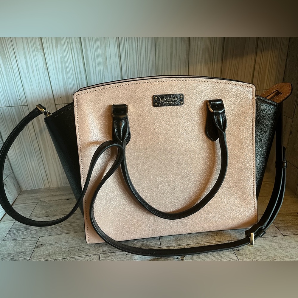 NWT - KATE SPADE NEW YORK JEANNE MEDIUM SATCHEL/CROSSBODY- WARM VELLUM/BLACK